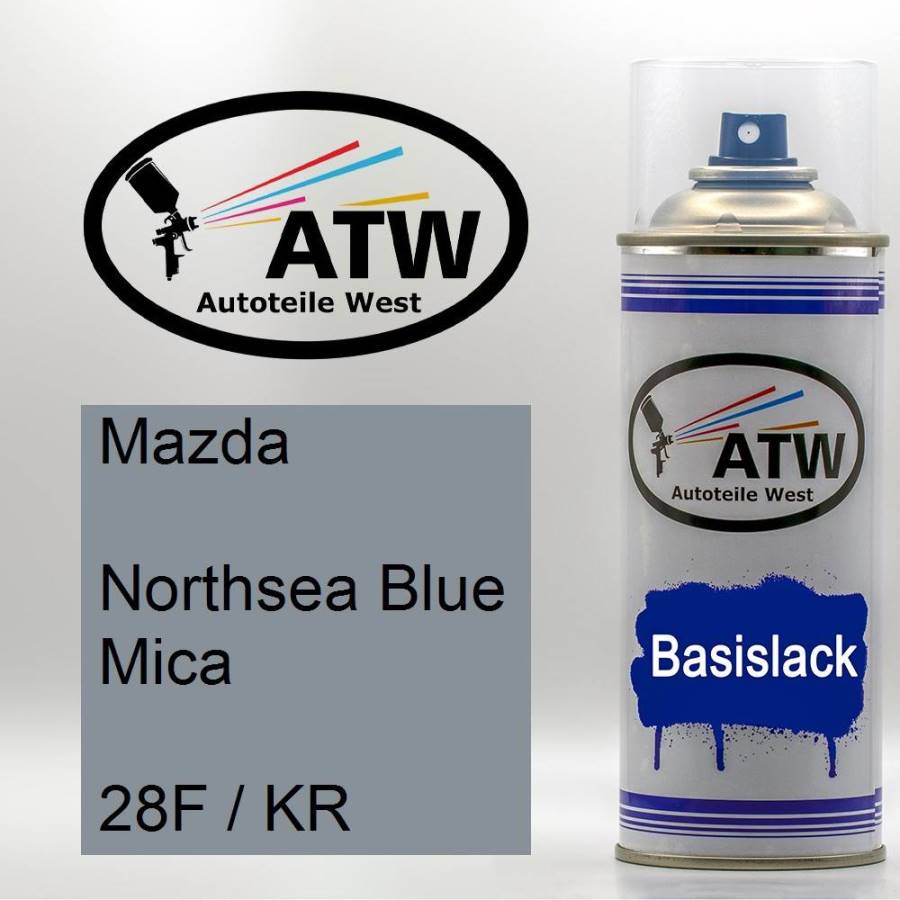 Mazda, Northsea Blue Mica, 28F / KR: 400ml Sprühdose, von ATW Autoteile West.
